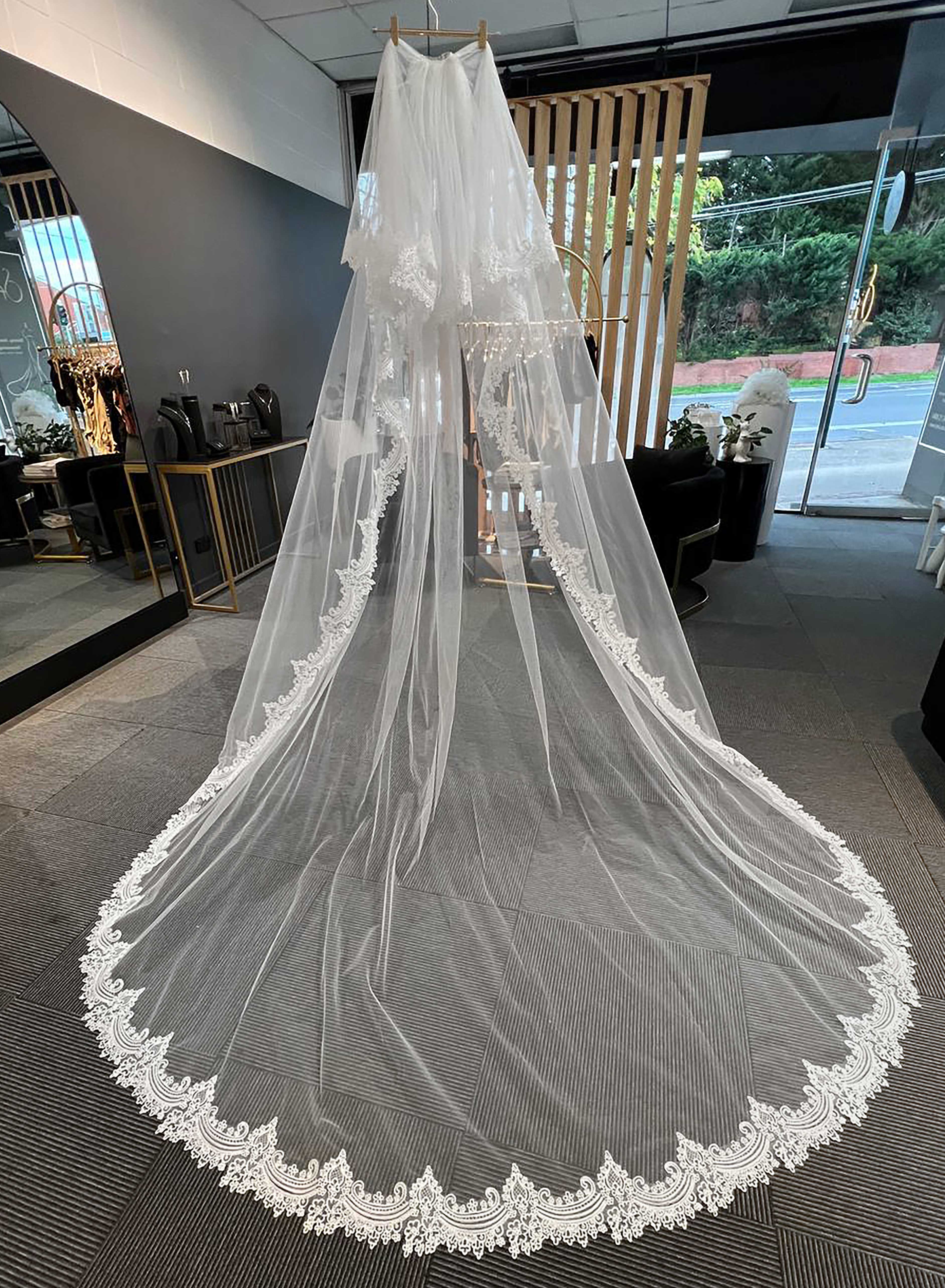 Elise β Lace Edge Cathedral Veil