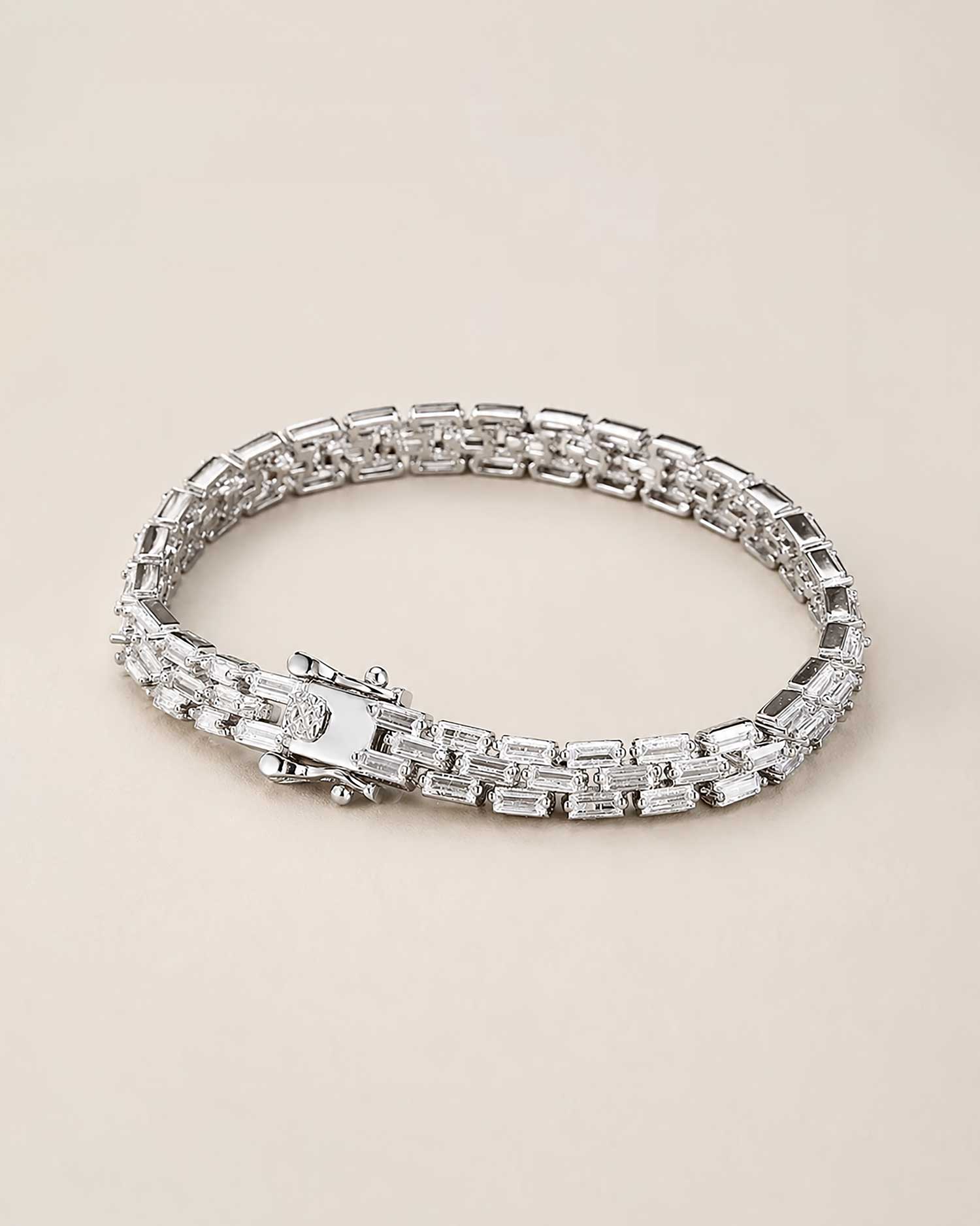 Vaela –Silver Baguette Tennis Bracelet 3