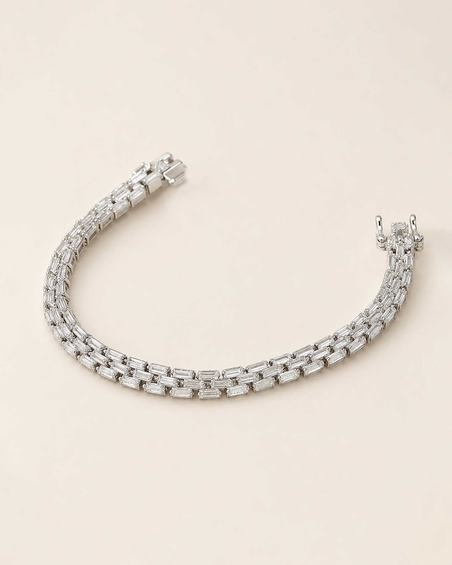Vaela –Silver Baguette Tennis Bracelet 4