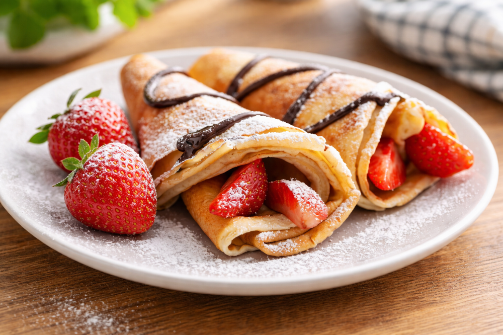 Crêpes dolci con frutta