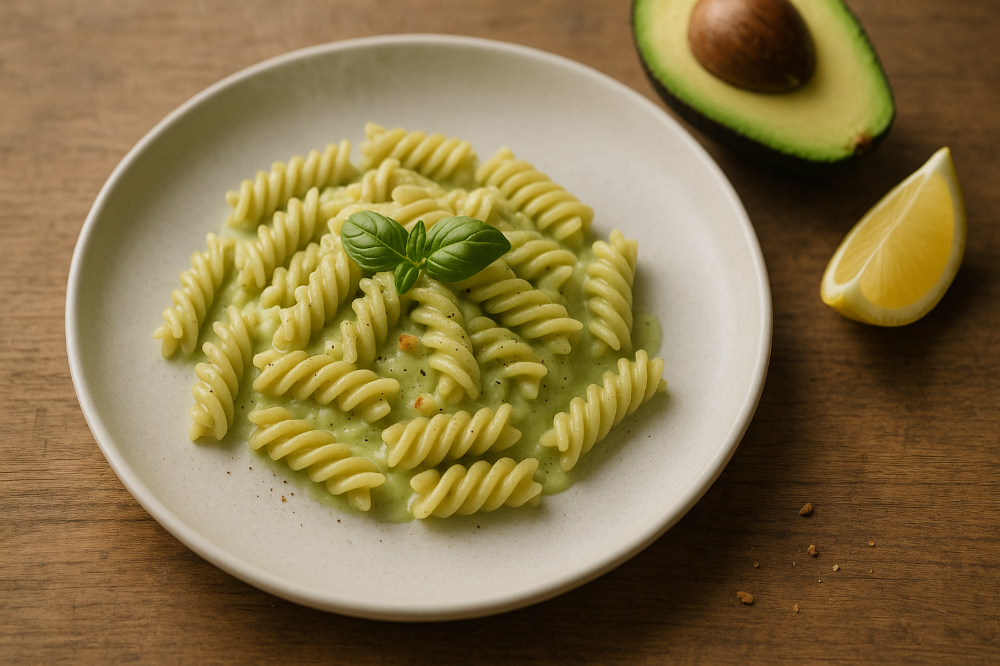 Fusilli con crema di avocado e limone