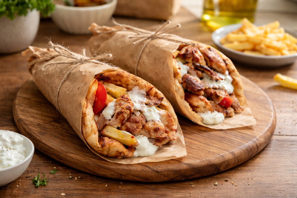 Kebab di pollo in pita con salsa allo yogurt