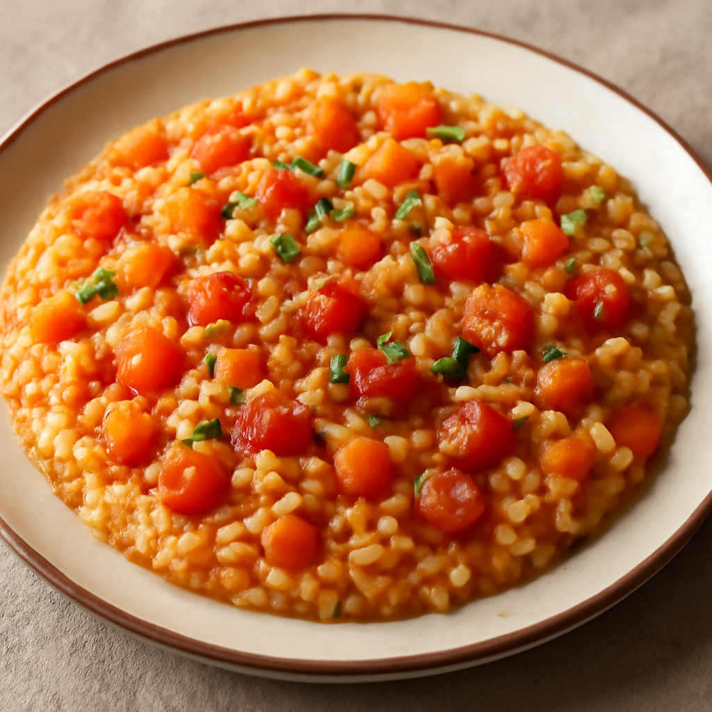 Risotto carote e pomodori