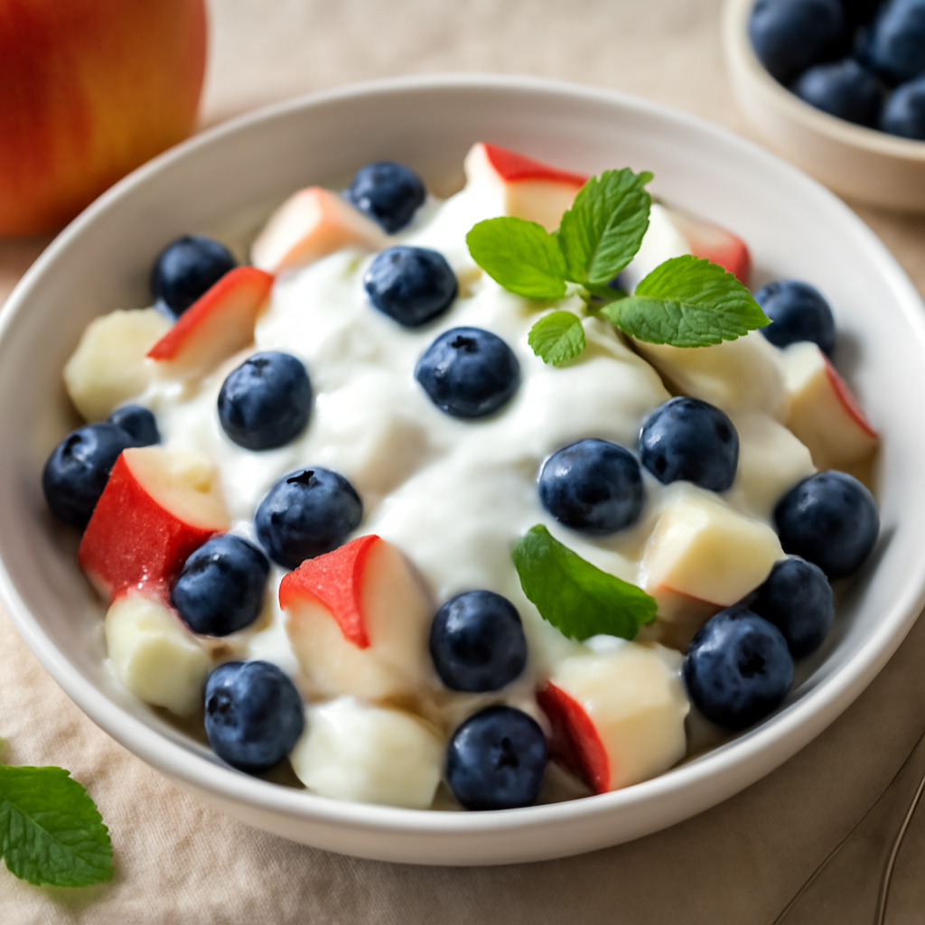 Foto di Insalata di mele, mirtilli e yogurt