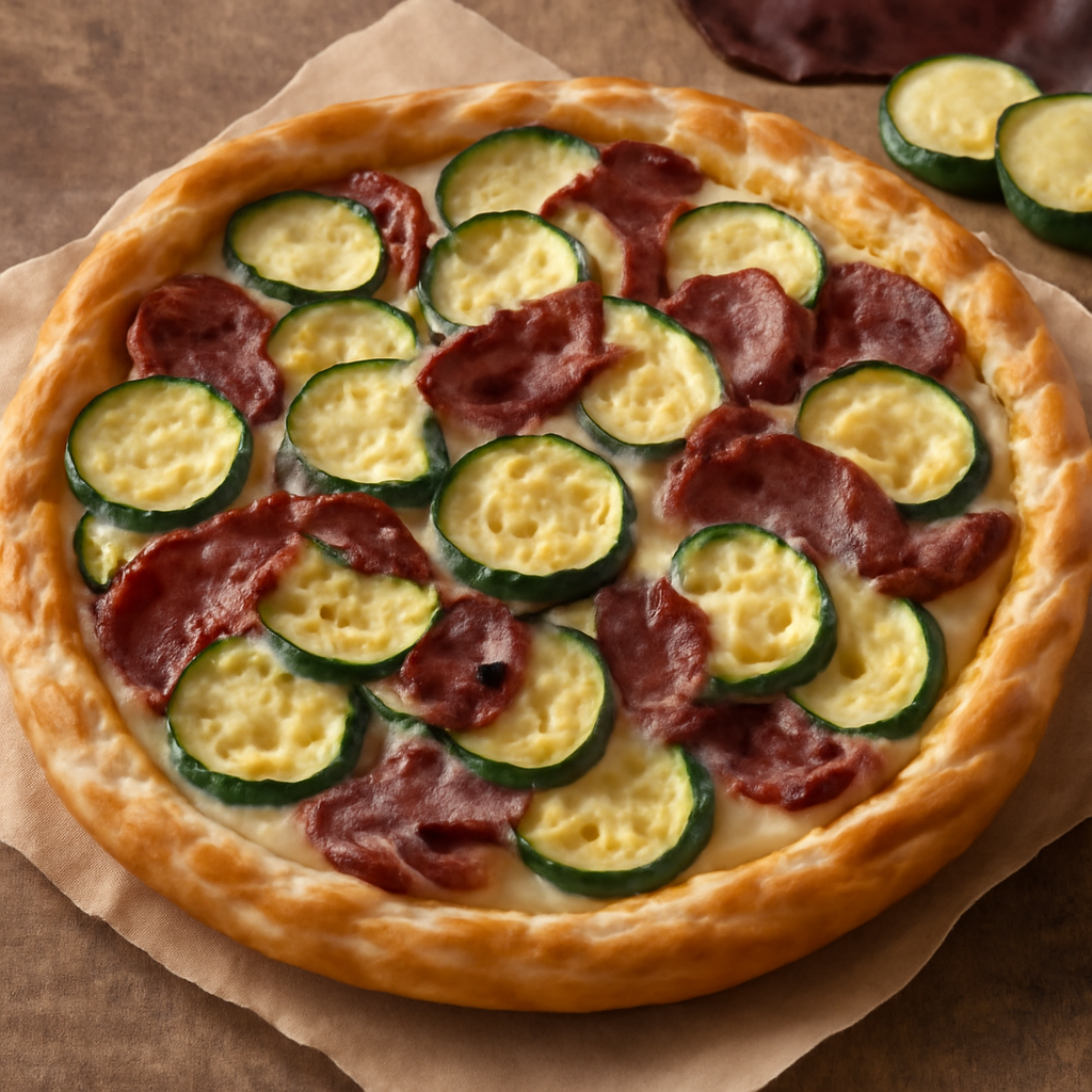 Torta salata con zucchine, bresaola e formaggi