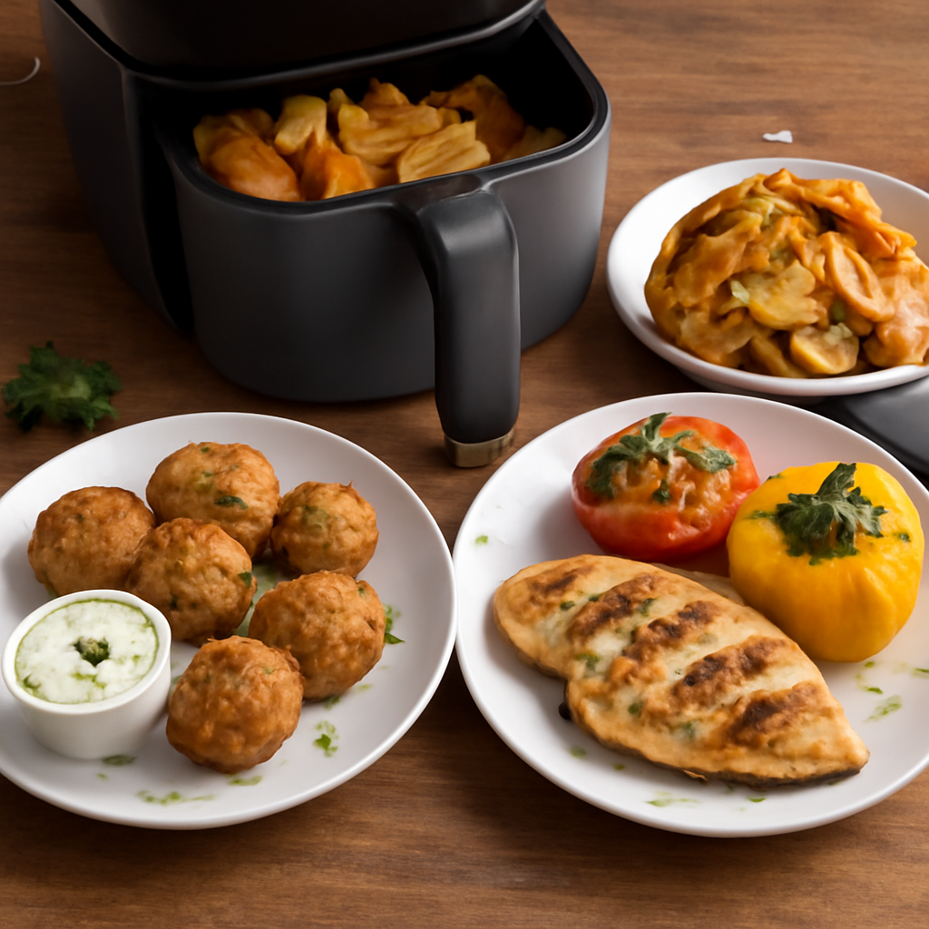 Foto di Tris di piatti mediterranei con friggitrice ad aria