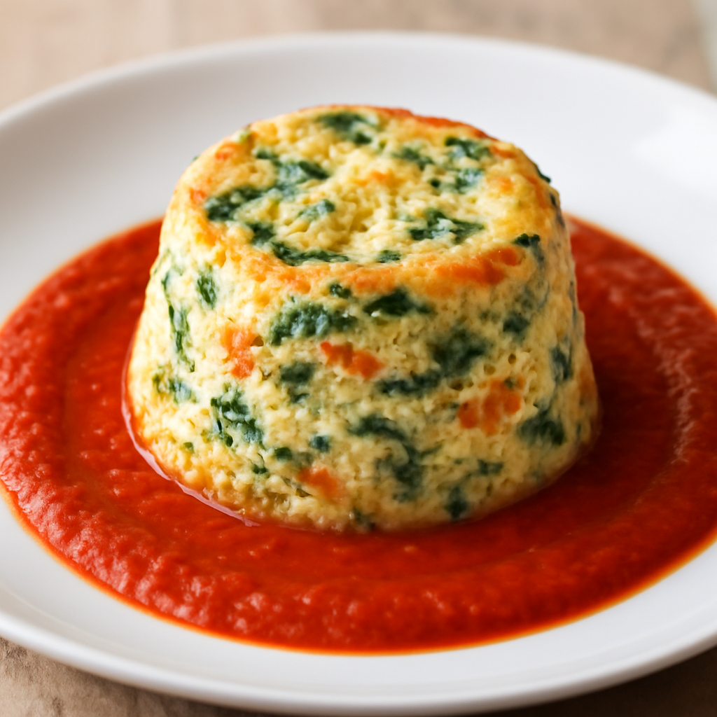 Foto di Sformato di ricotta e verdure con salsa di pomodoro