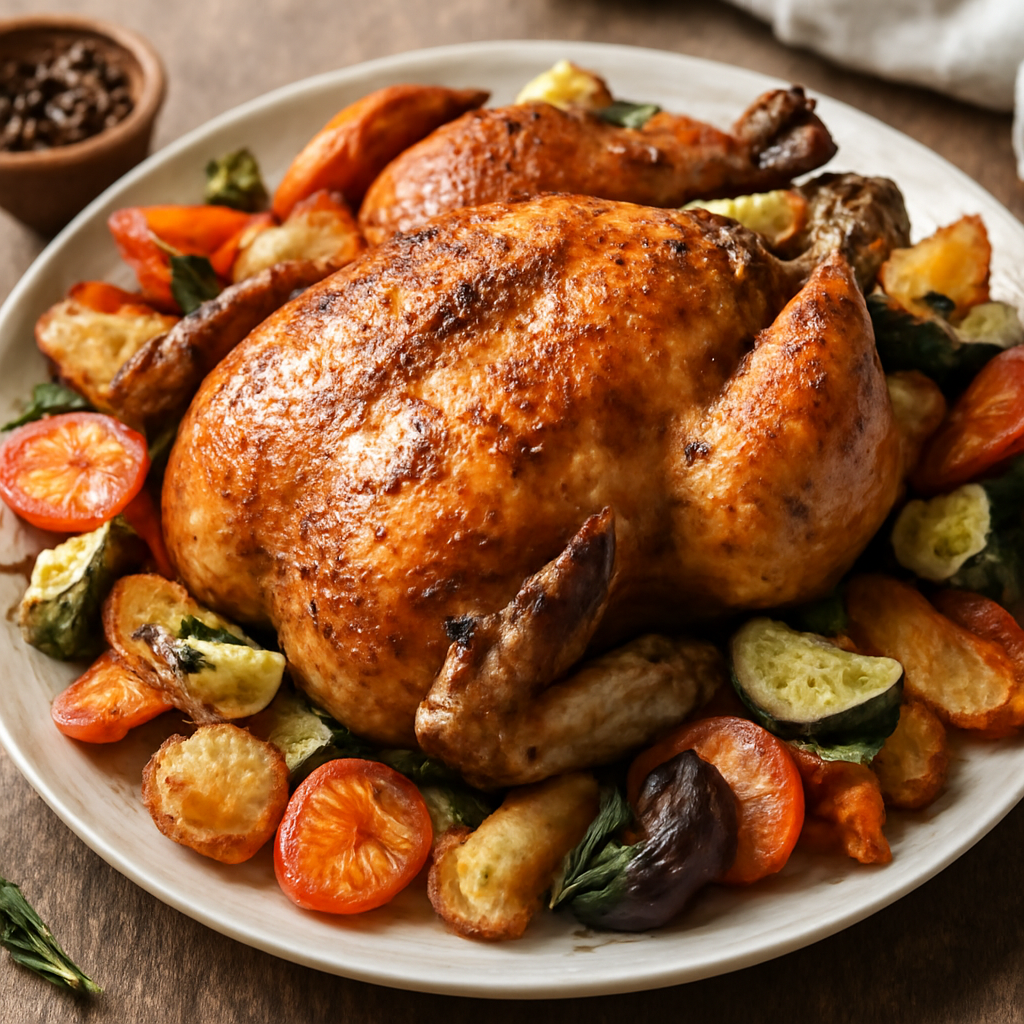 Pollo arrosto alle verdure