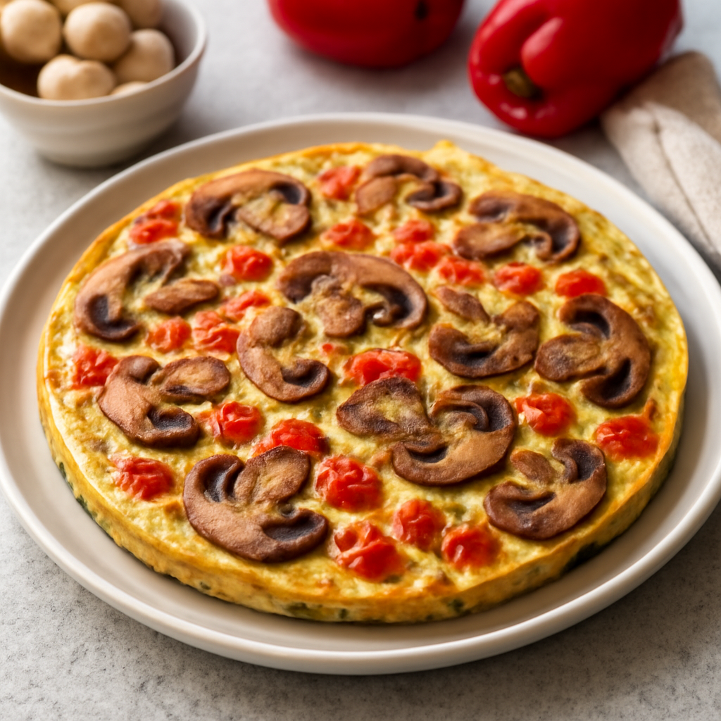 Foto di Frittata ai funghi e peperoni
