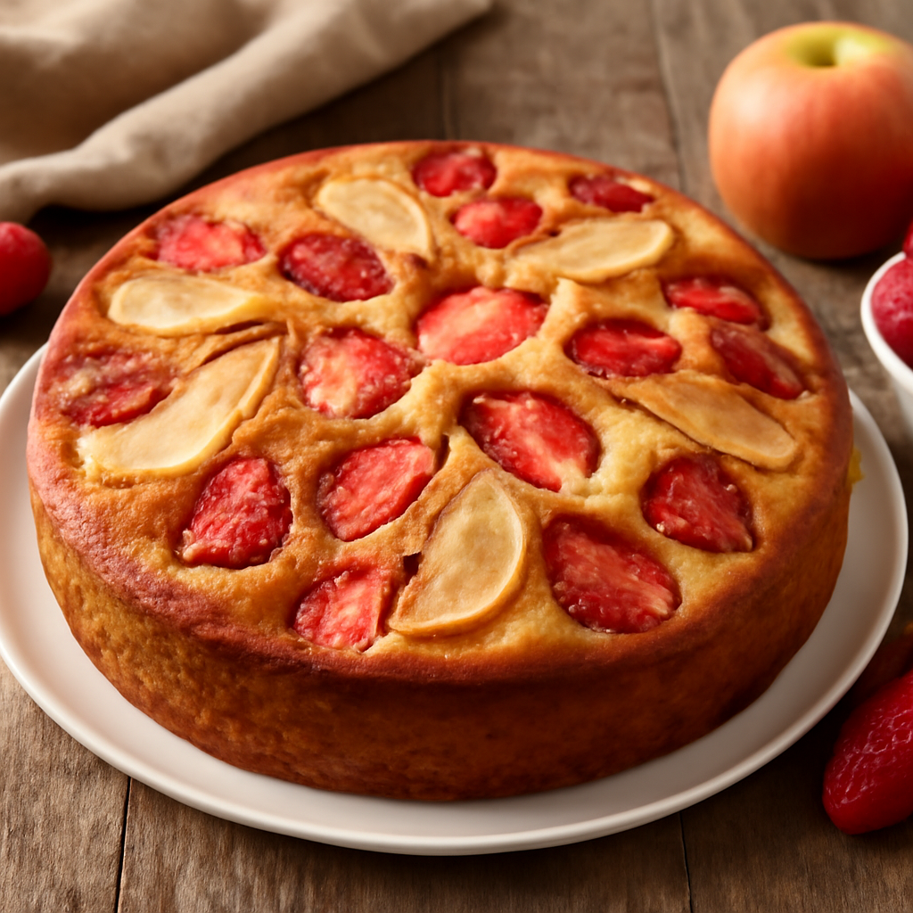 Torta di mele e fragole