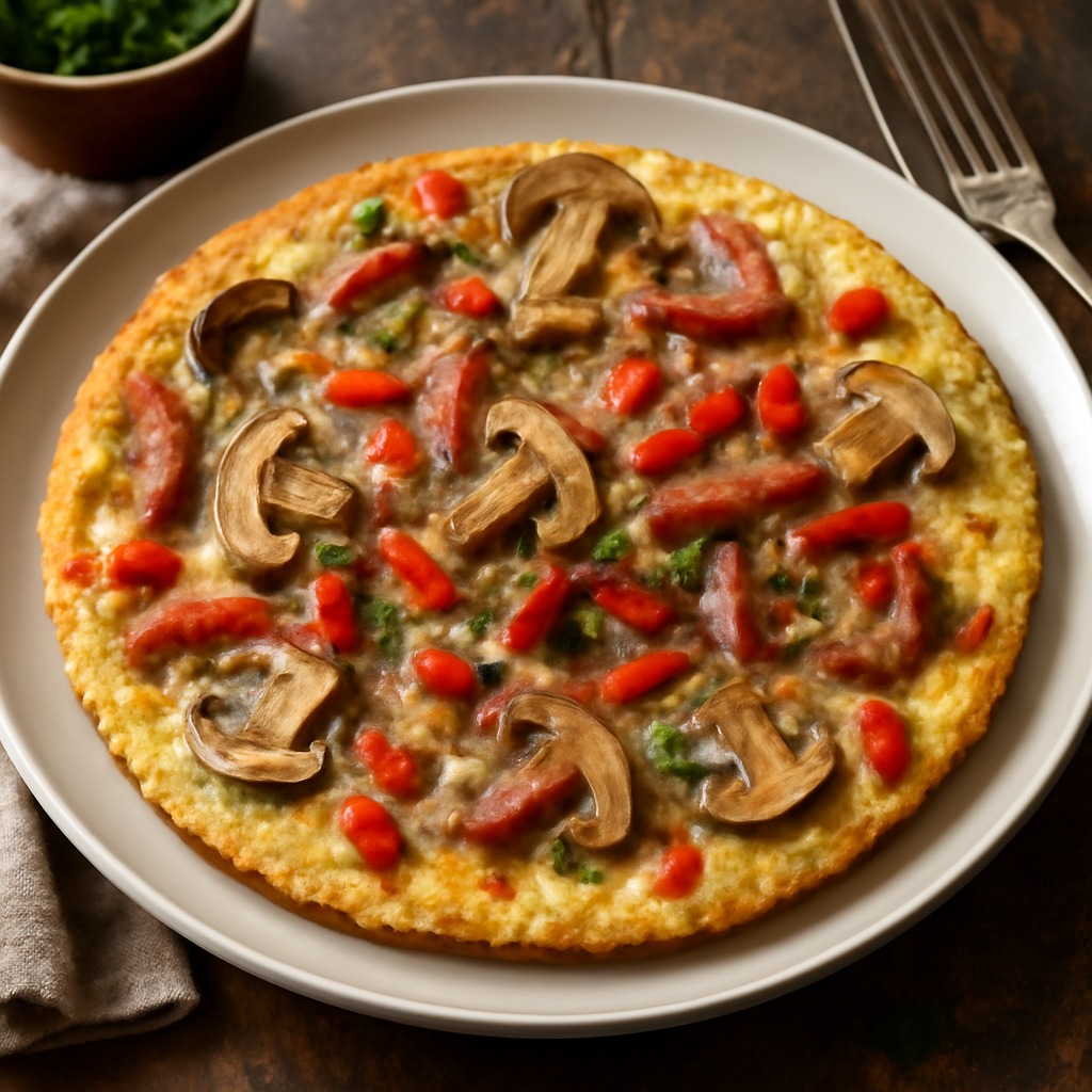 Foto di Frittata rustica con funghi, peperoni e prosciutto