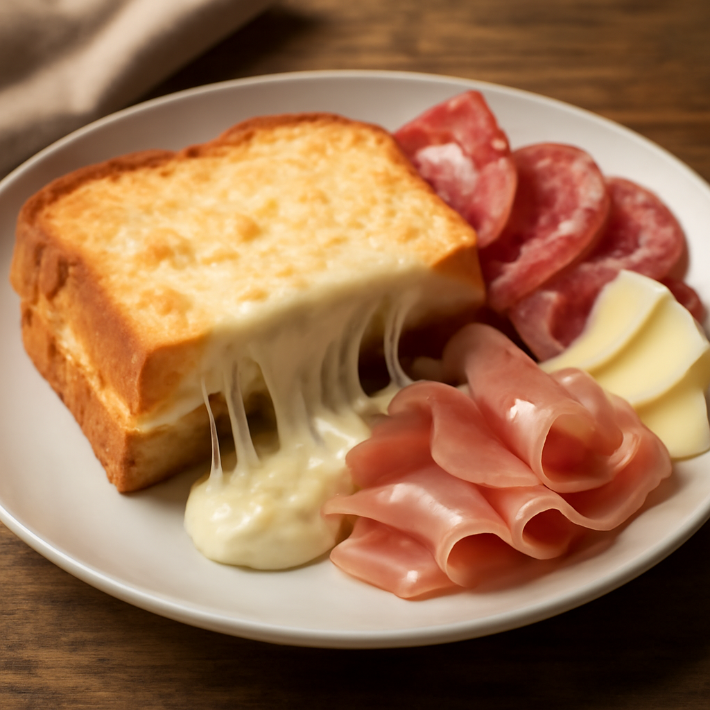 Foto di Toast filante con affettati misti e formaggio