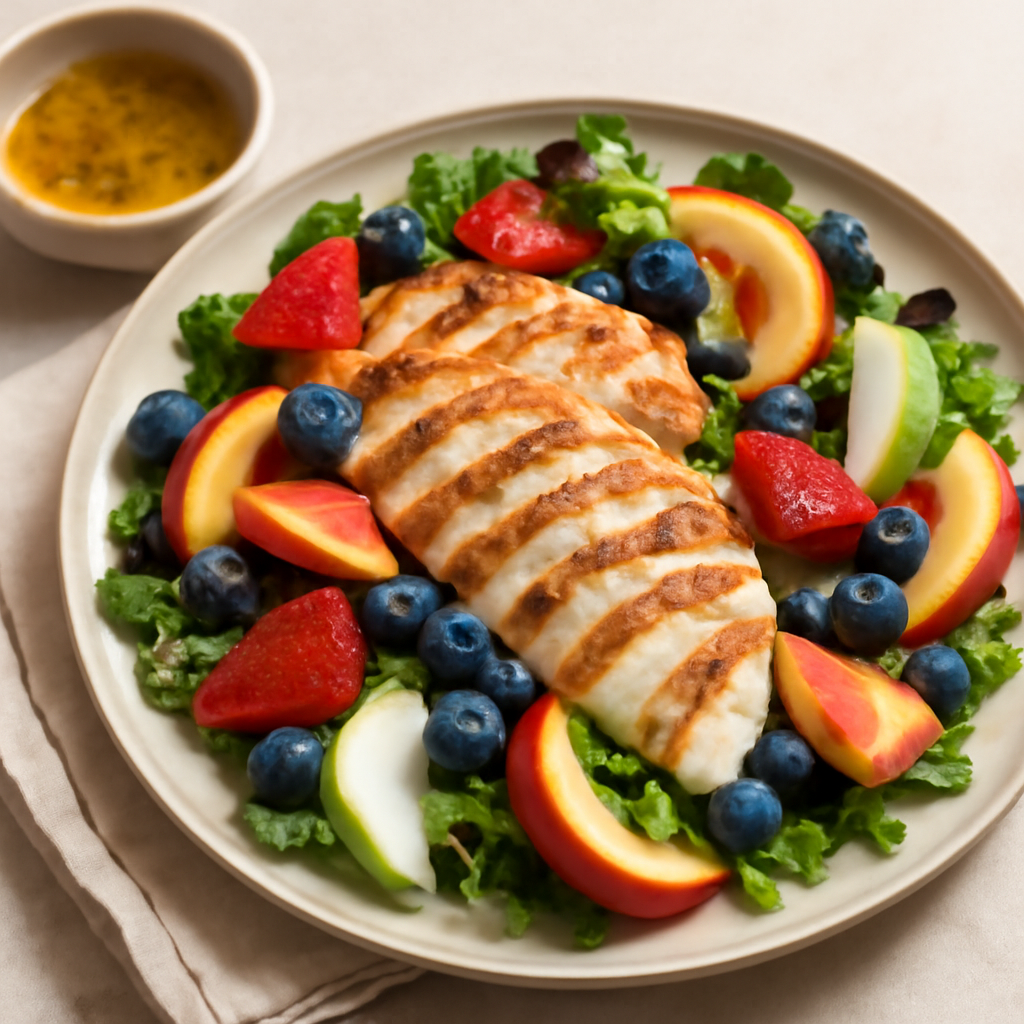 Insalata di pollo e frutta