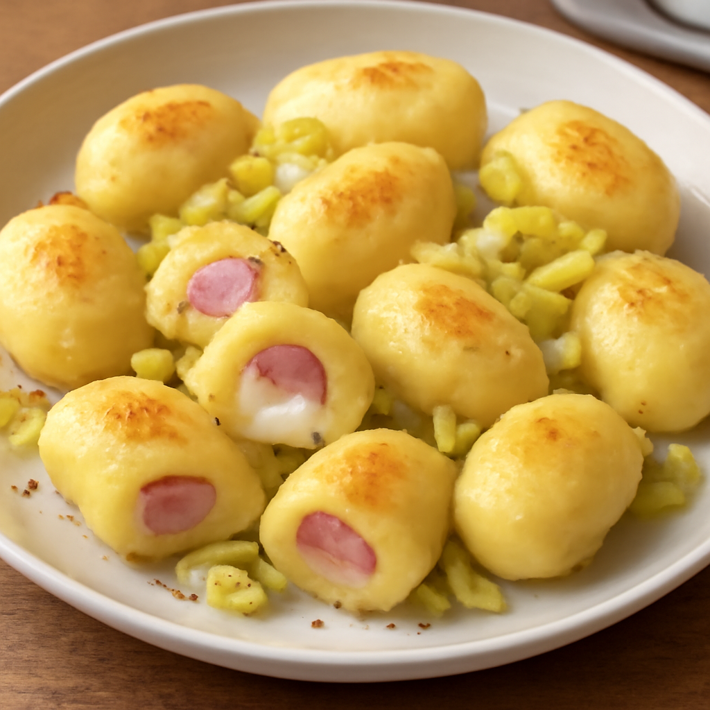Foto di Gnocchi ripieni con wurstel, mozzarella e porri