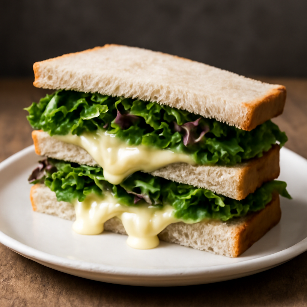 Foto di Tramezzino gourmet con insalata e formaggio filante
