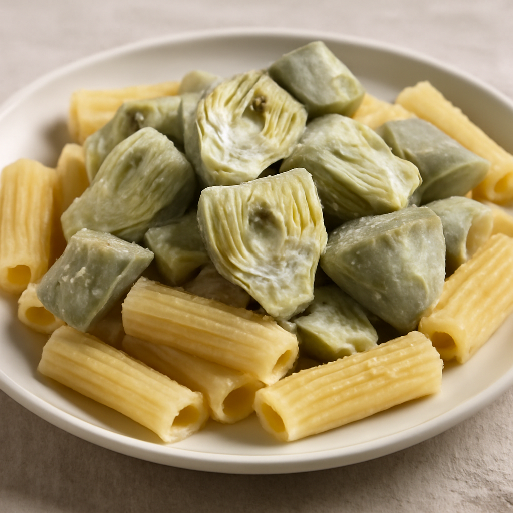 Pasta con cuori di carciofo surgelati