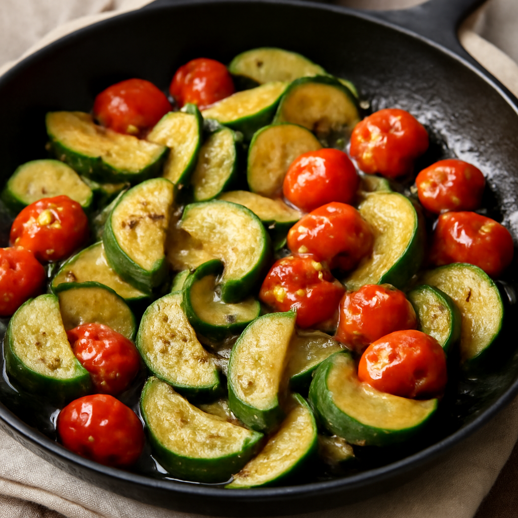 Zucchine e pomodorini saltati in padella