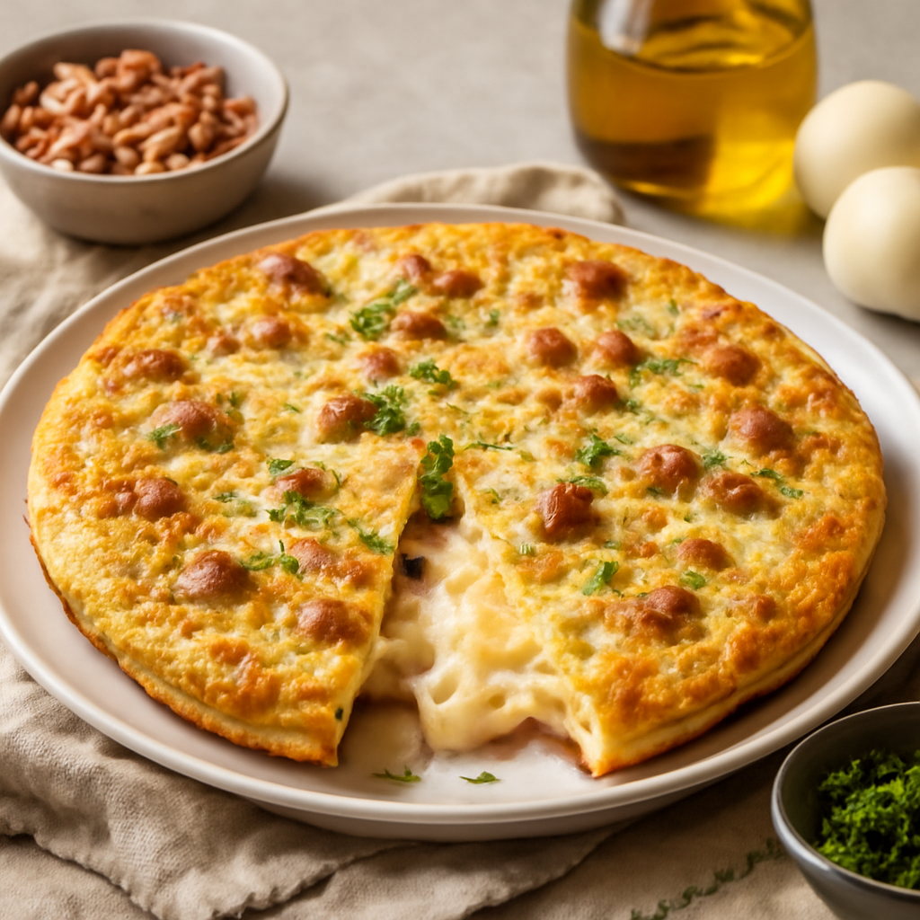 Frittata di tonno, formaggio e mozzarella