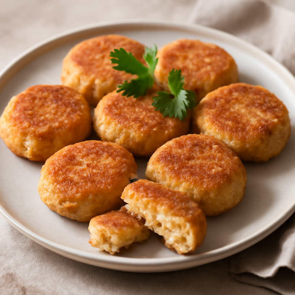 Polpette di tofu e fiocchi di patate