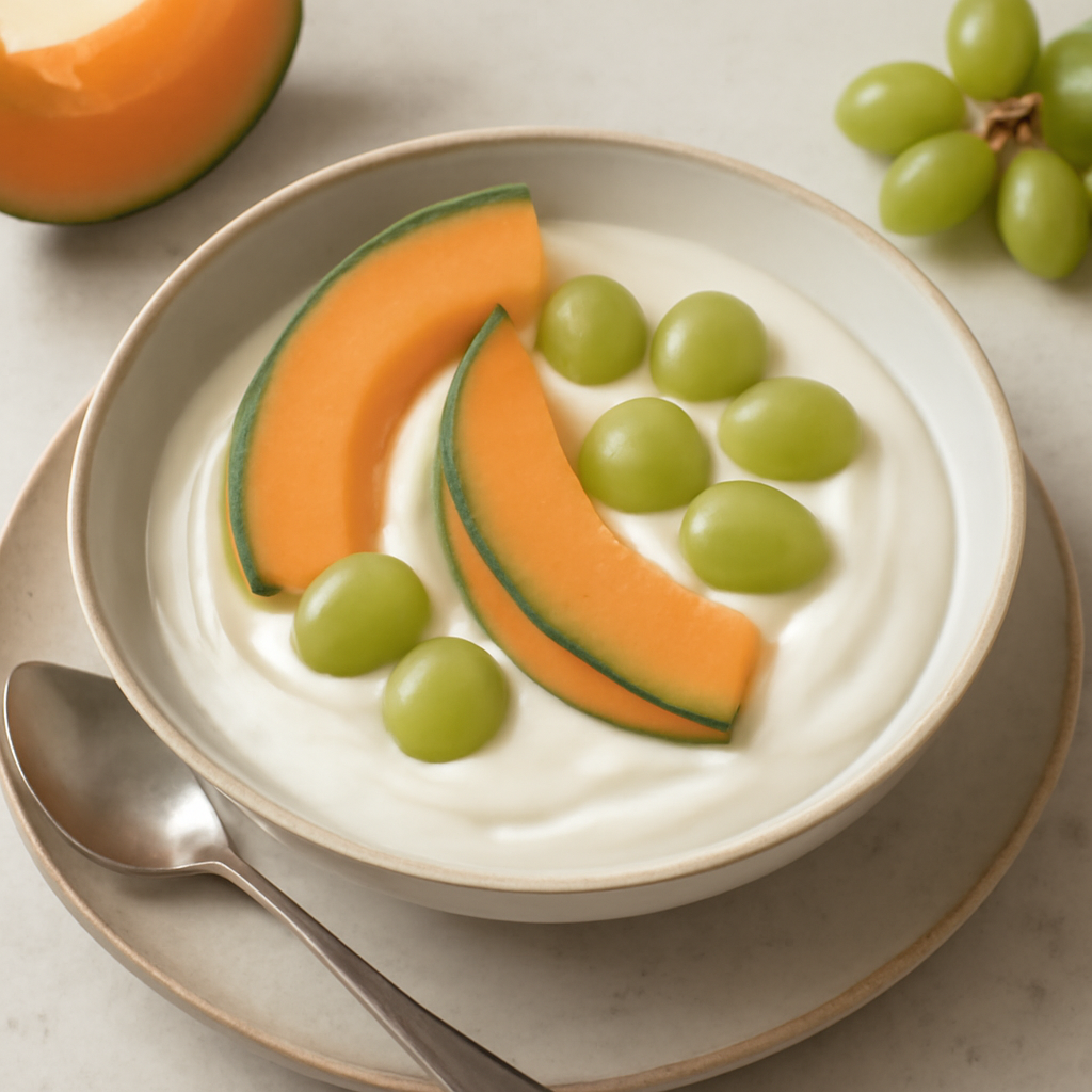 Foto di Yogurt al melone e uva