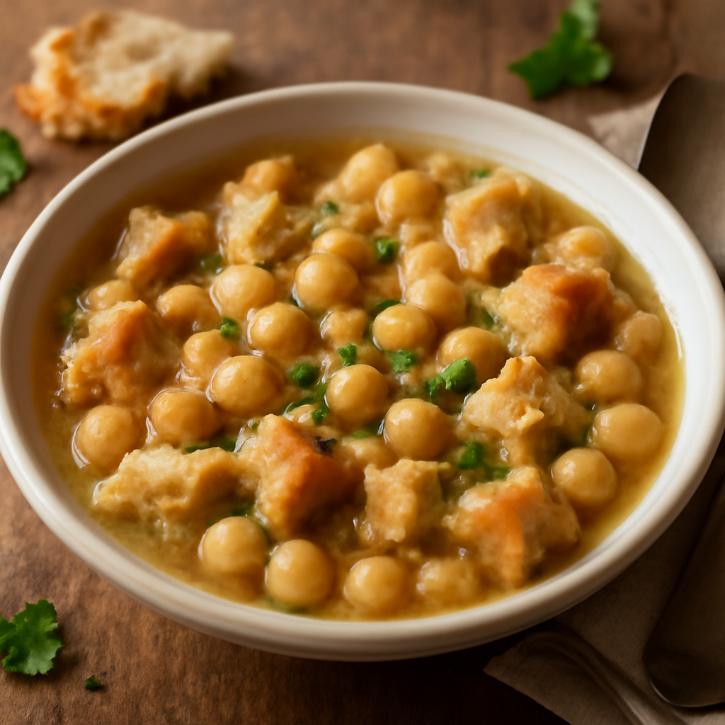 Zuppa di ceci e pane raffermo