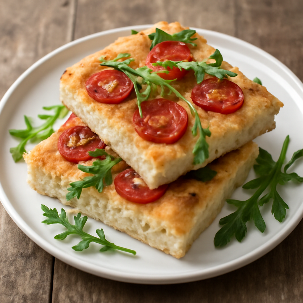 Focaccia al pomodoro e rucola