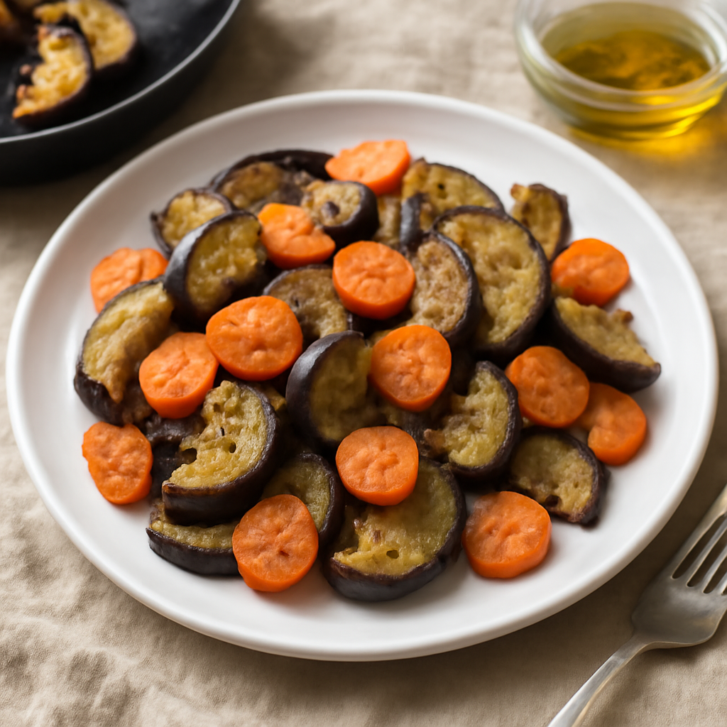 Foto di Melanzane e carote saltate in padella