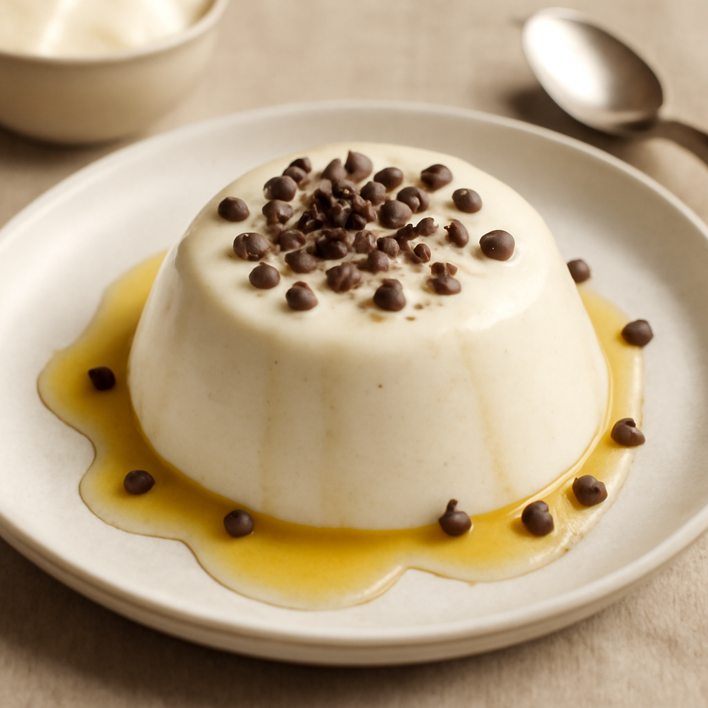 Foto di Budino cotto di albumi, panna, miele e gocce di cioccolato