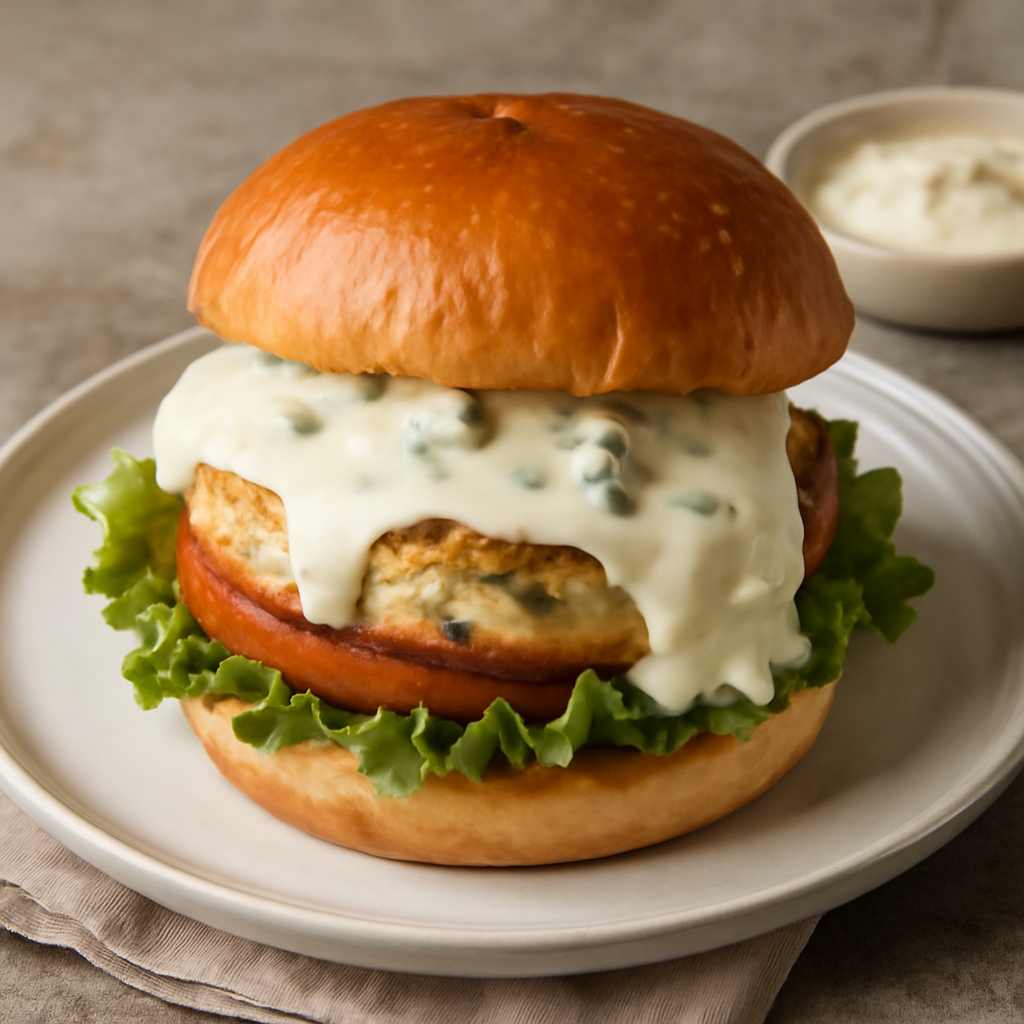 Foto di Hamburger di pollo con besciamella e gorgonzola
