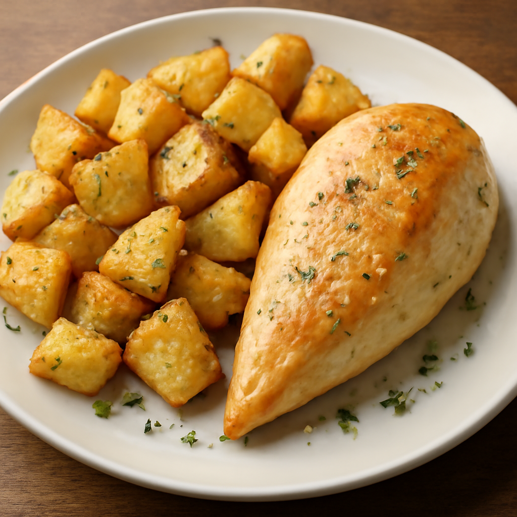 Foto di Pietanza semplice di pollo e patate