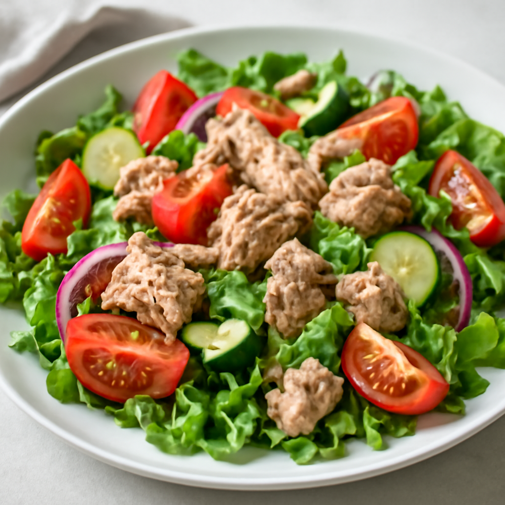 Insalata di tonno, pomodori e verdure