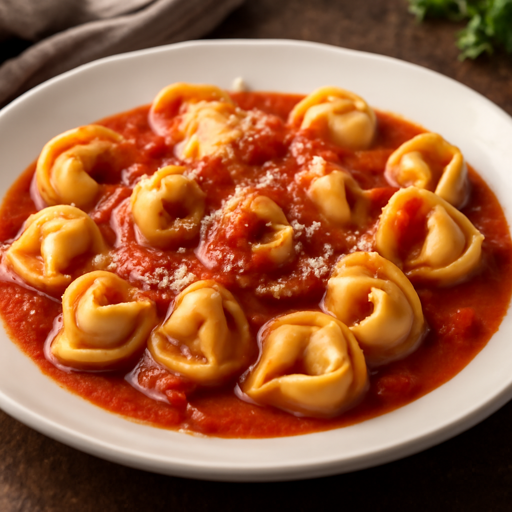 Tortellini al formaggio con passata di pomodoro