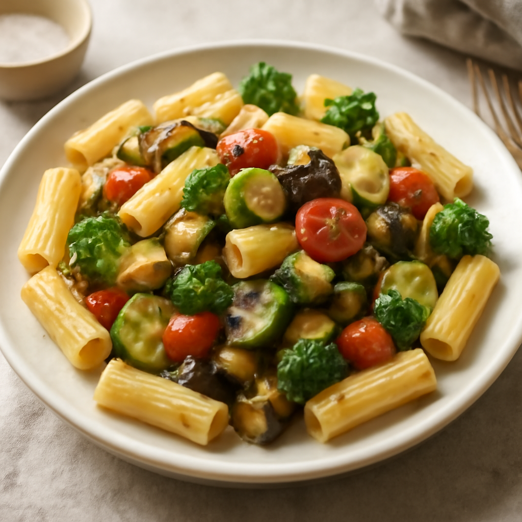 Foto di Pasta corta con verdure miste