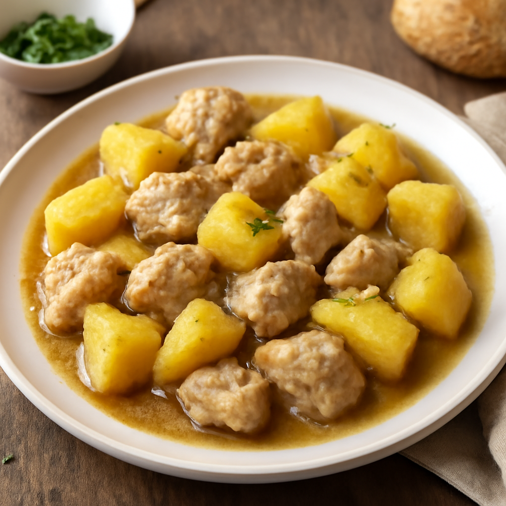 Spezzatino di tacchino alla birra con patate