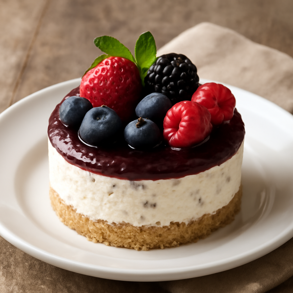 Foto di Torta monoporzione ricotta e frutti di bosco