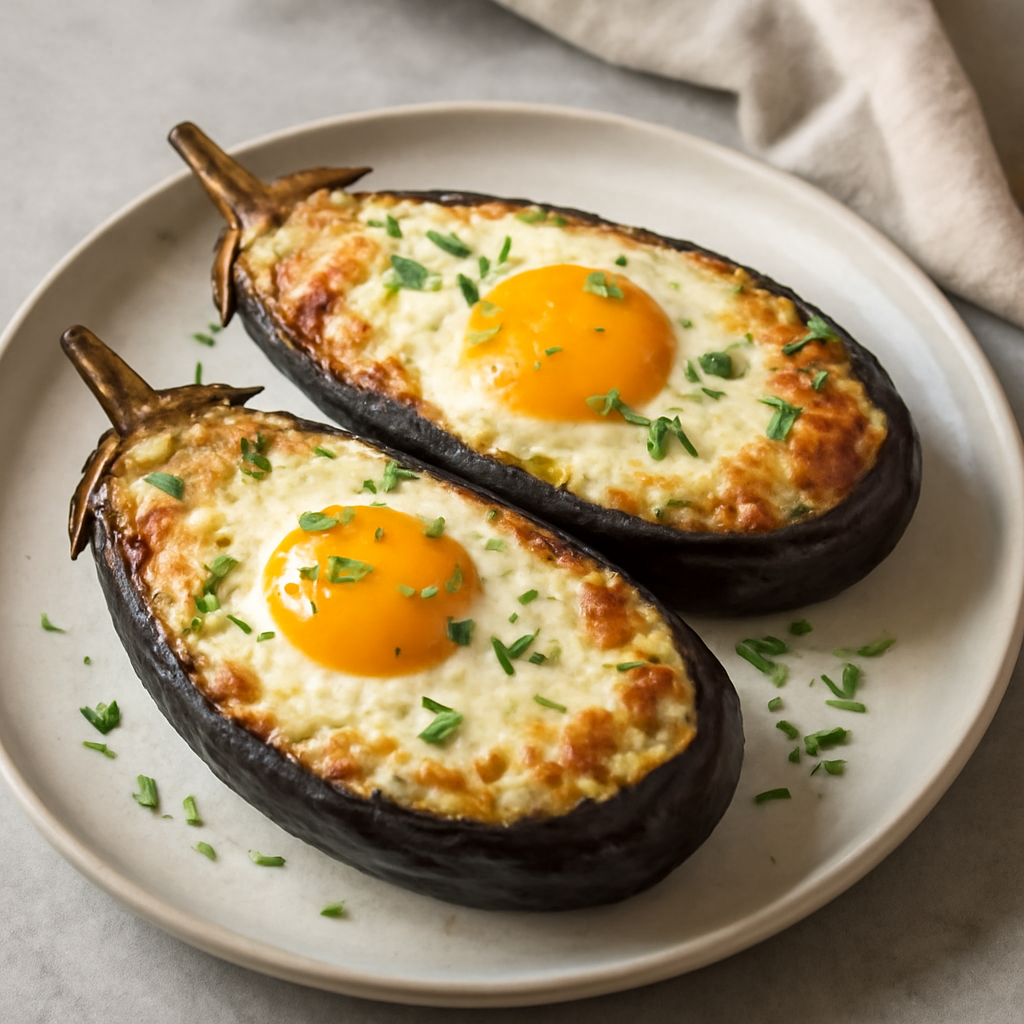 Melanzane ripiene di ricotta e uovo