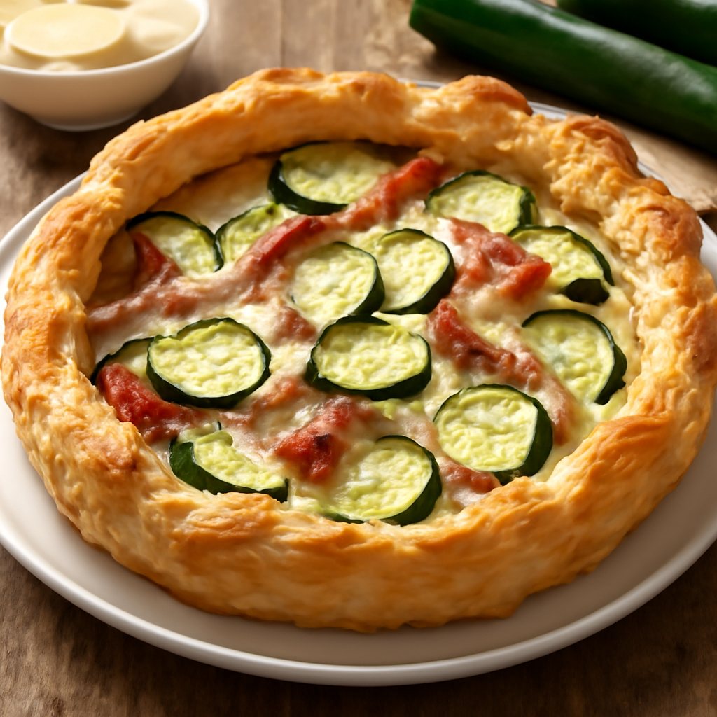 Sfoglia salata con prosciutto, provola e zucchine