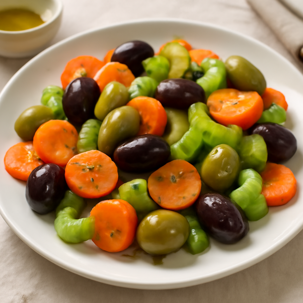 Insalata di olive, carote e sedano