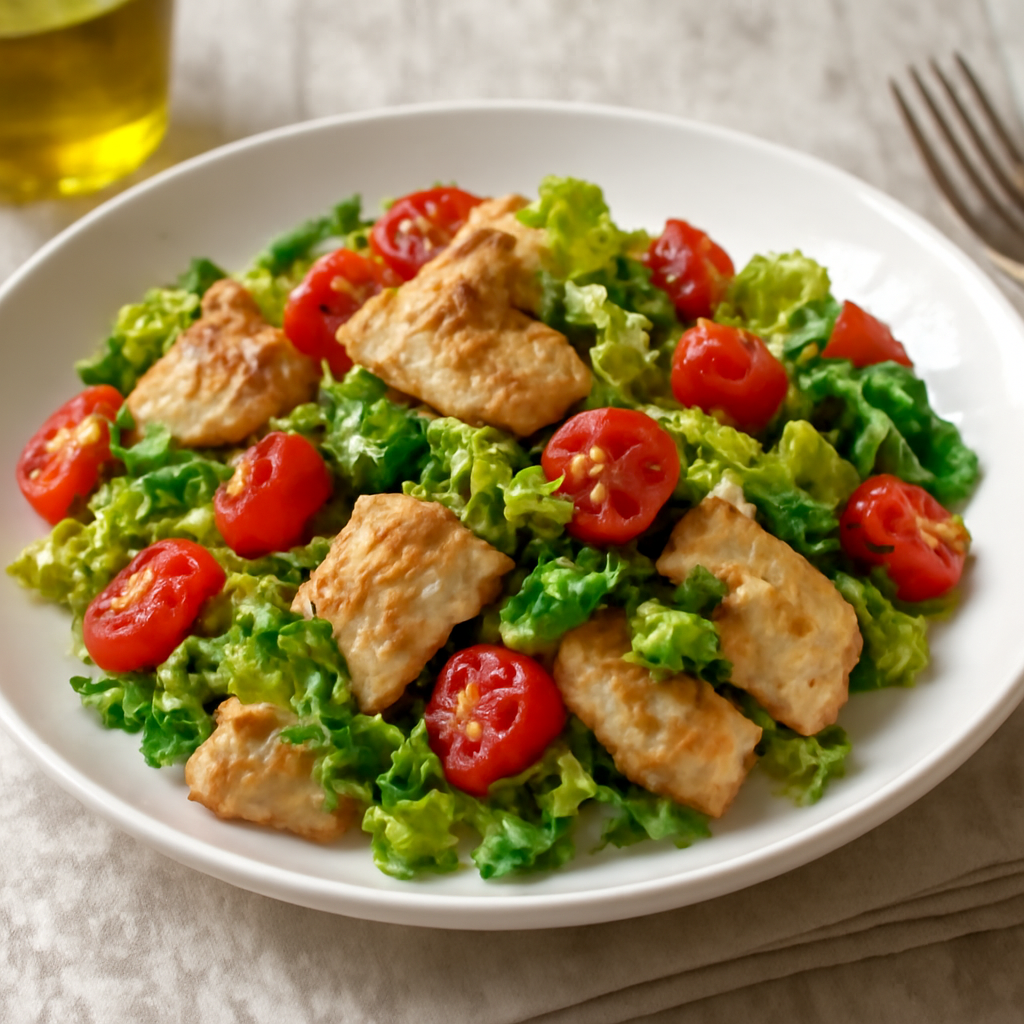 Pollo saltato con verza e pomodorini