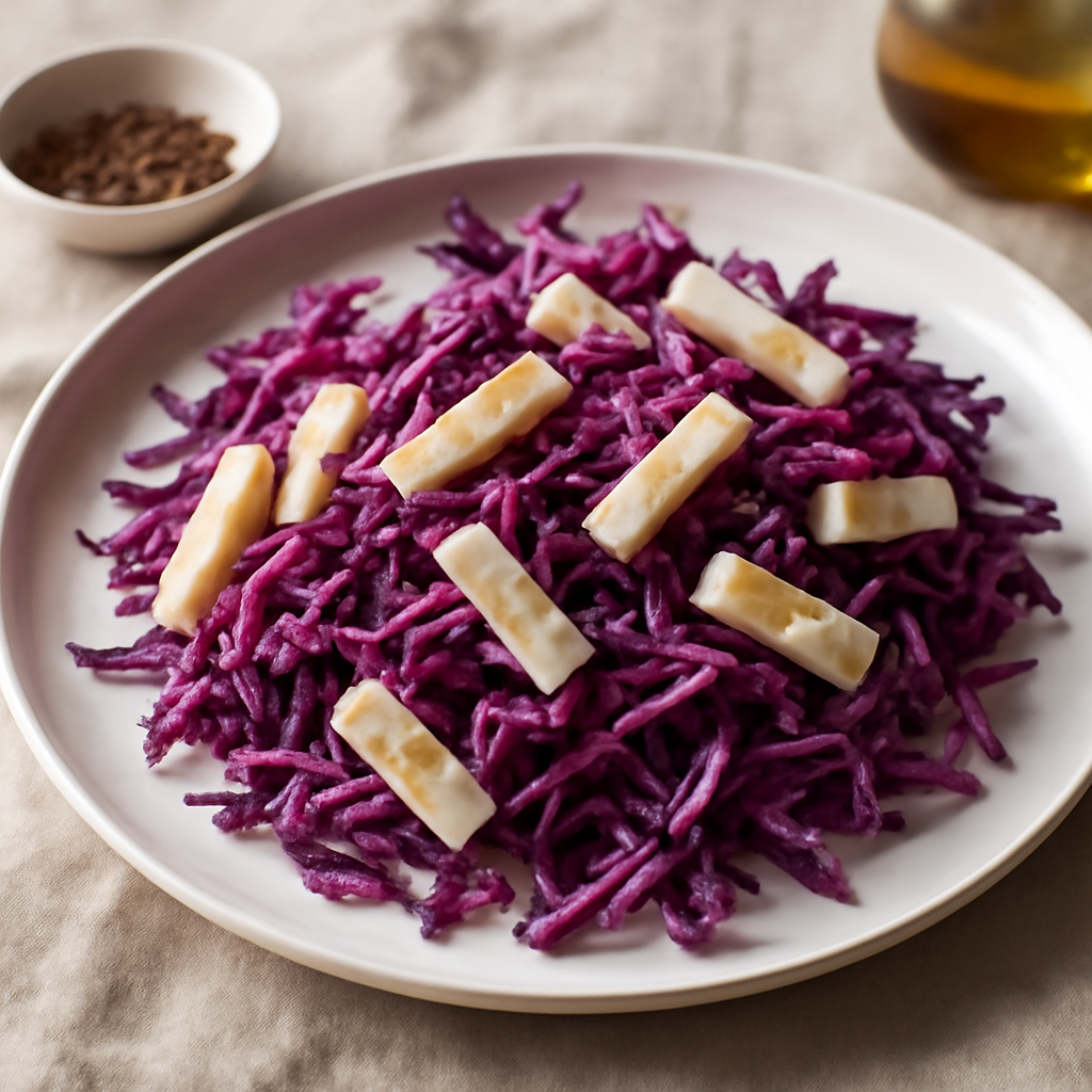 Insalata di cavolo cappuccio rosso ed Emmental