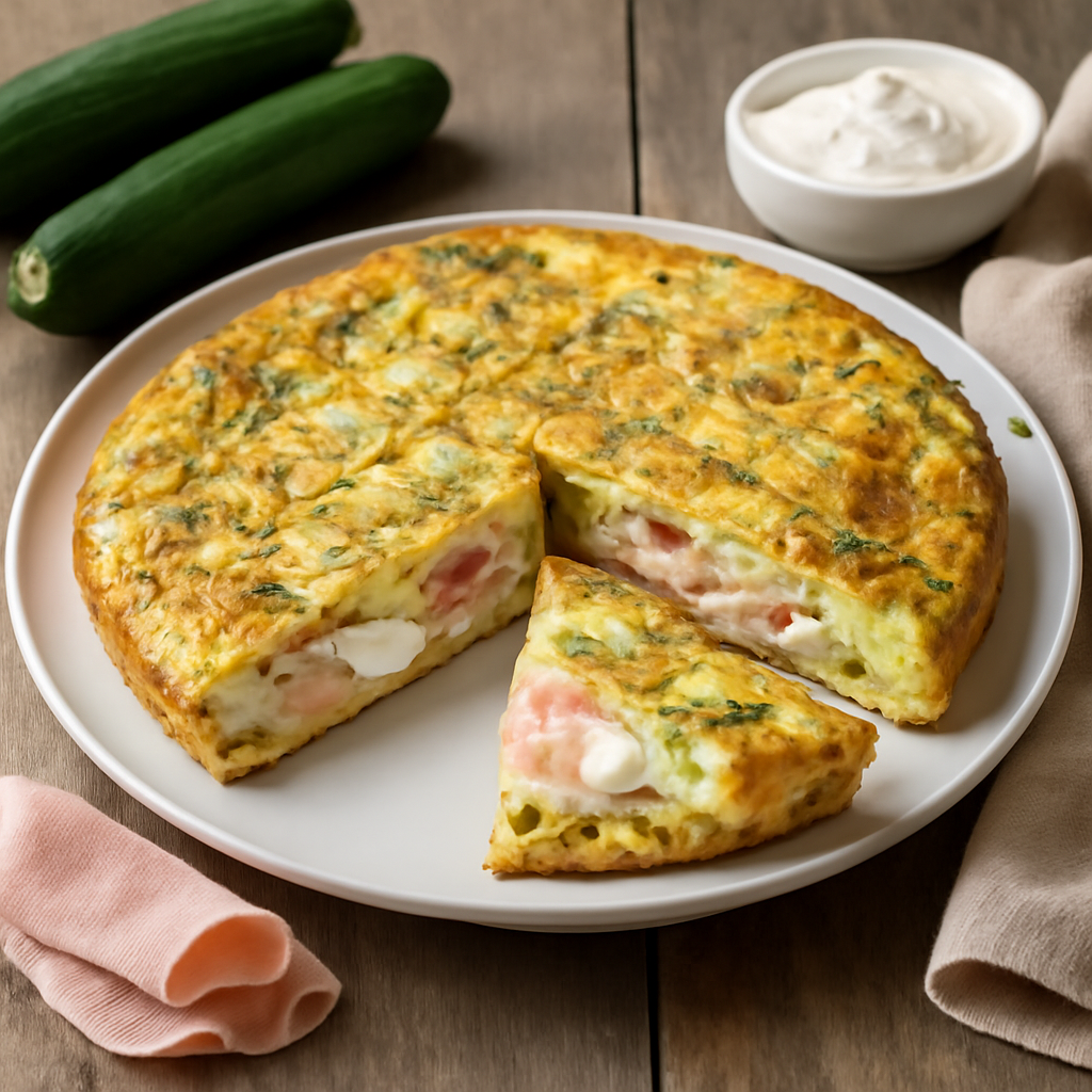 Frittata di zucchine con Philadelphia e prosciutto cotto