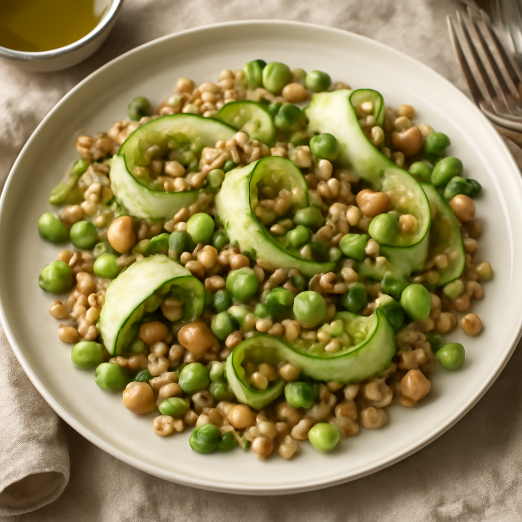 Insalata di zucchine, legumi e cereali