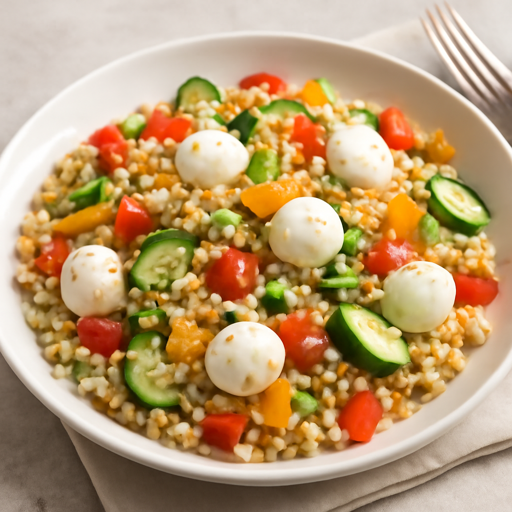 Foto di Insalata di orzo, verdure e mozzarella
