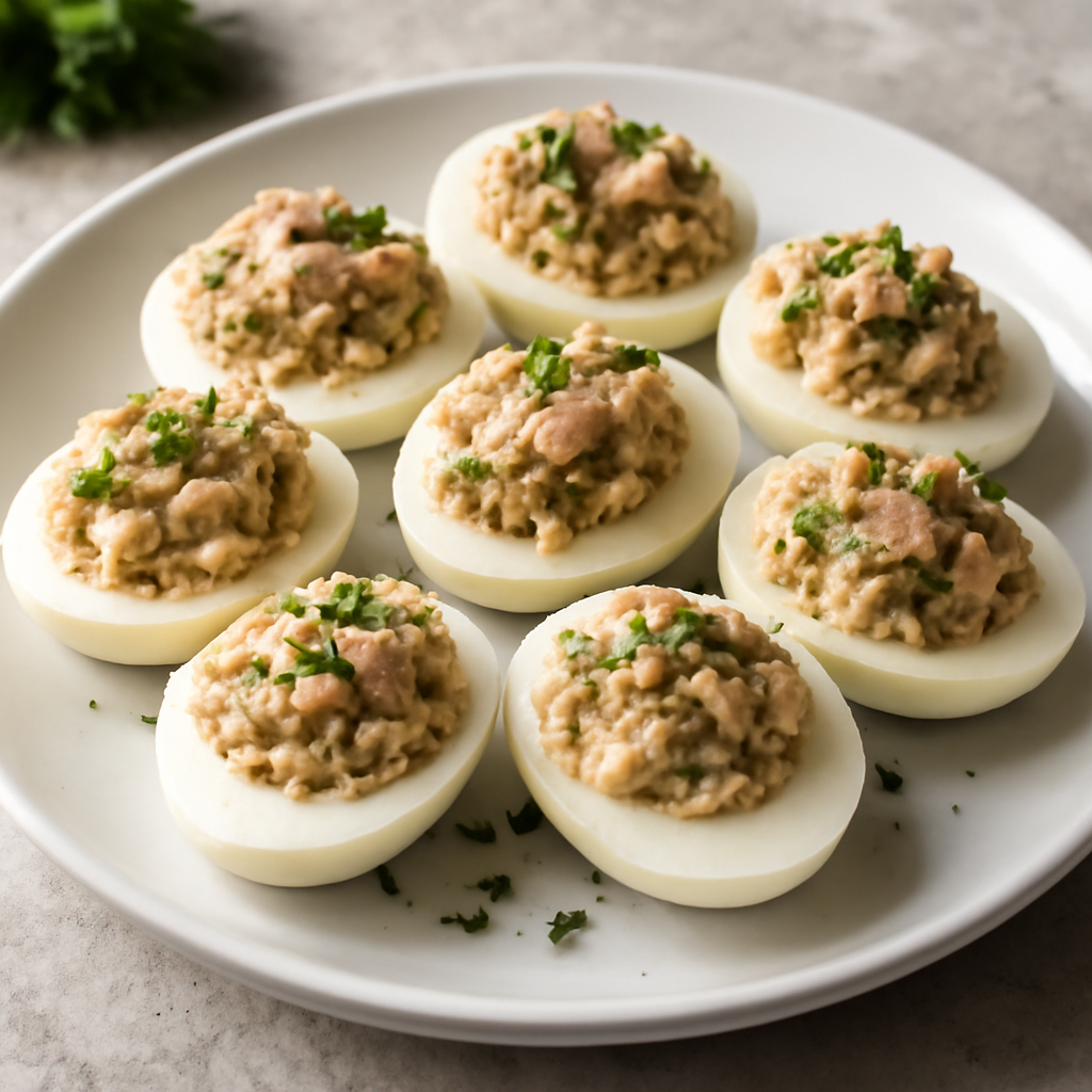 Uova sode ripiene di tonno