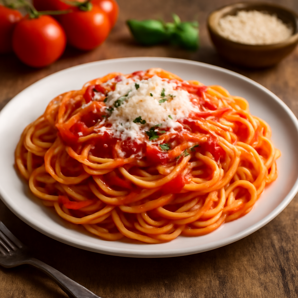 Pasta al pomodoro e formaggio