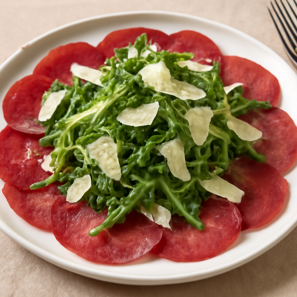 Bresaola con rucola e scaglie di grana