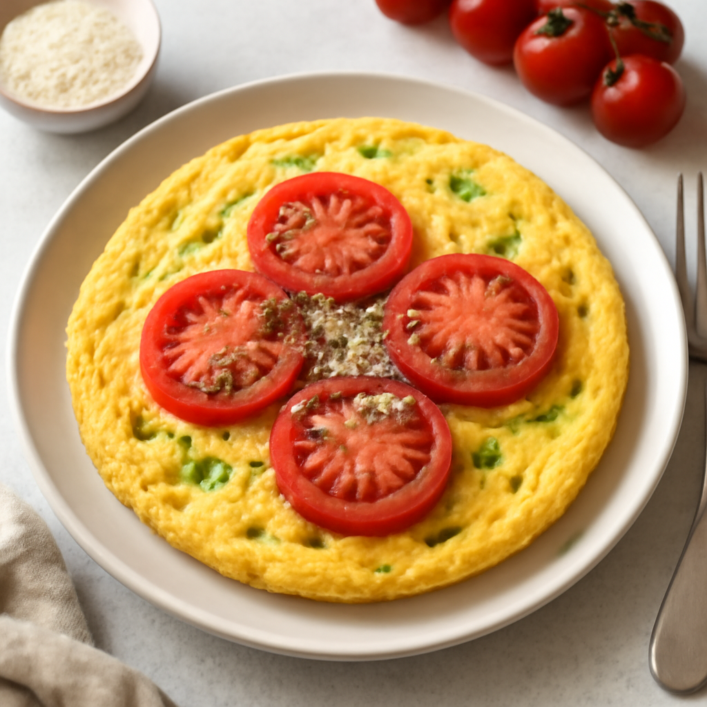 Frittata al grana con pomodori