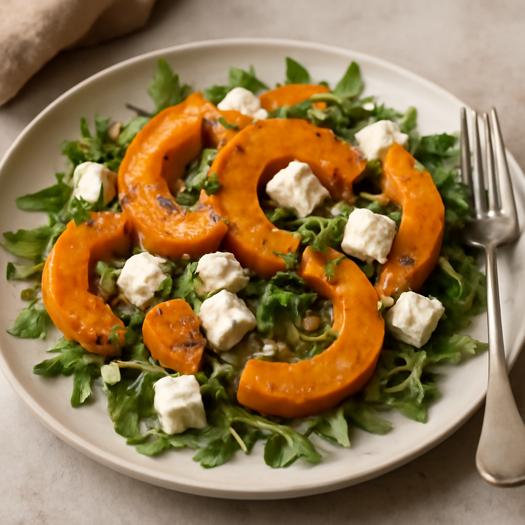 Insalata tiepida di zucca e feta
