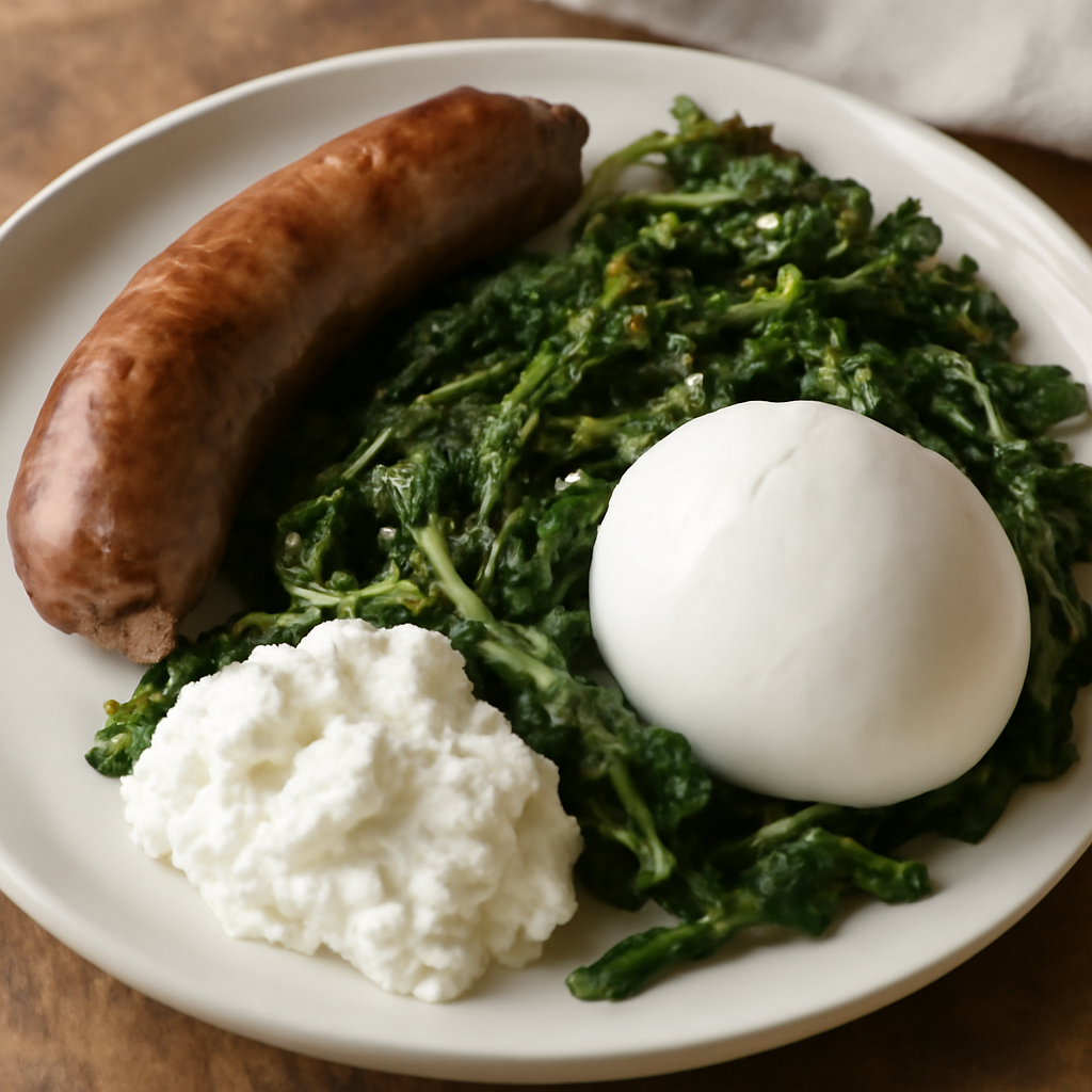 Salsiccia e friarielli con mozzarella e ricotta