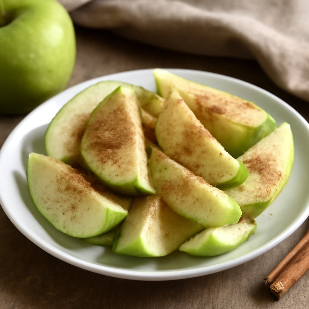 Mela verde a fette con cannella